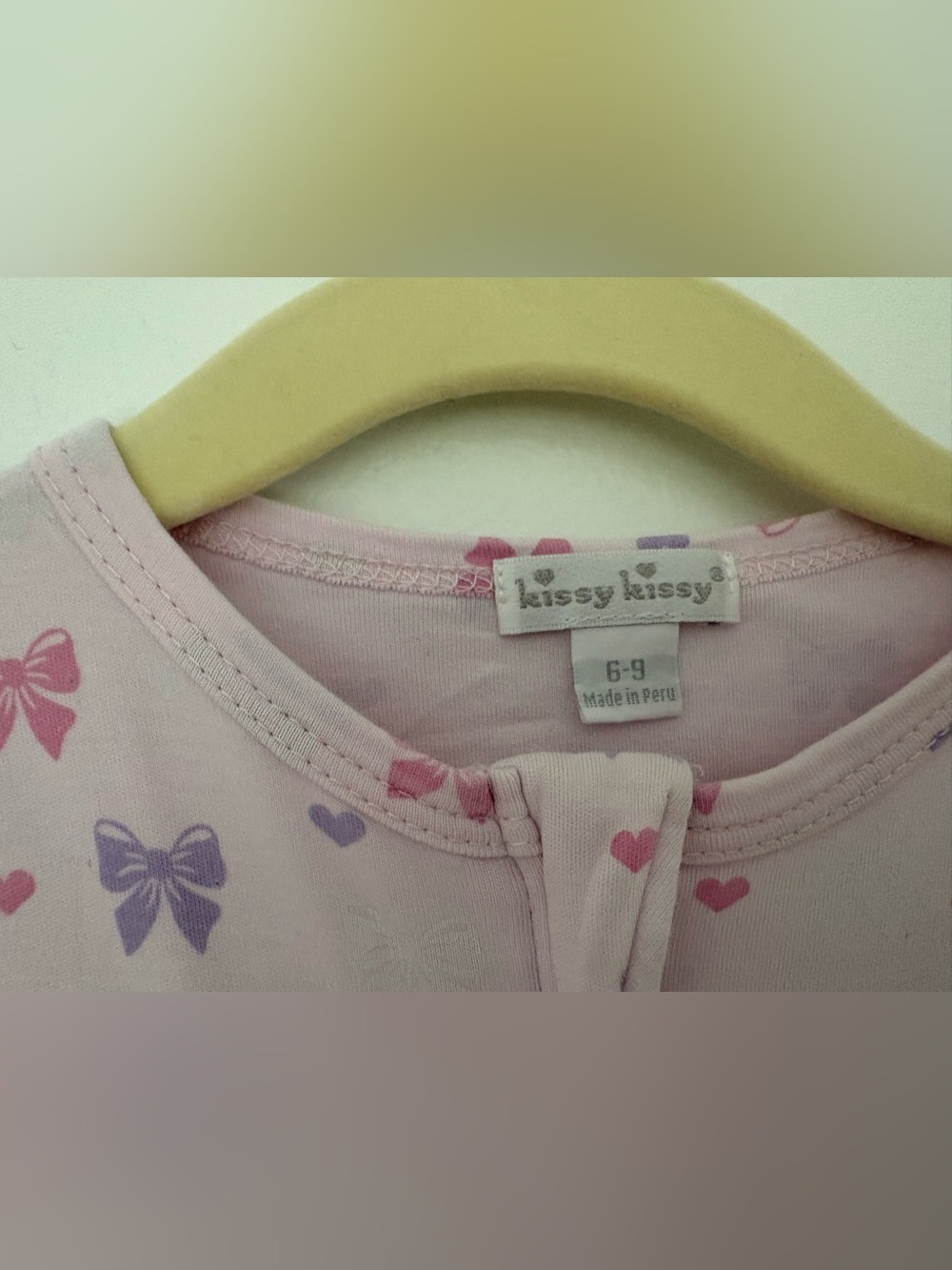 Kissy Kissy Light Pink Bow Ruffle Footed One-Piece - Picture 3 of 4